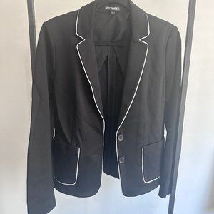 Black Express Blazer with white trim
